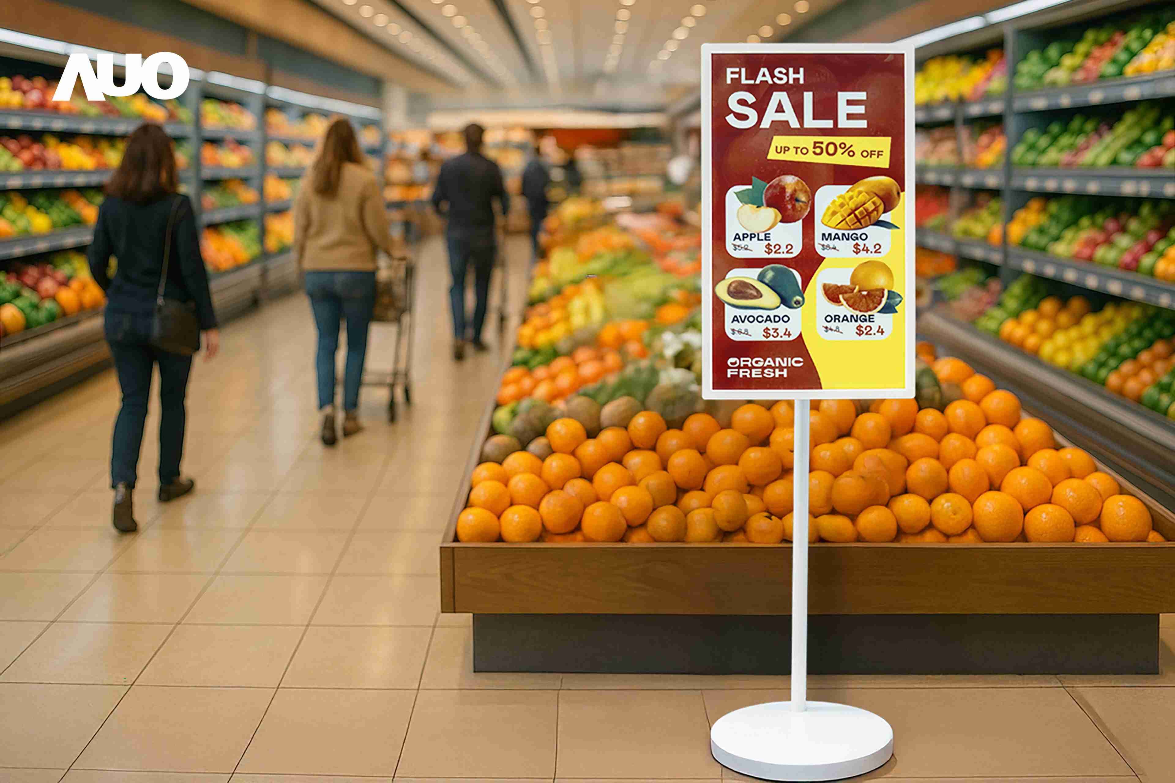 达擎首亮相低功耗、、全彩的〝aecoPost电子纸解决方案〞，，仅在更新画面时需要微量的电力驱动，，无需布建电线的便捷设计，，，使其可灵活应用、、、、随意置放，，，并可透过云端或行动装置app，，，，轻松管理及排程广告内容，，，，晋升店头营销利器。。。。